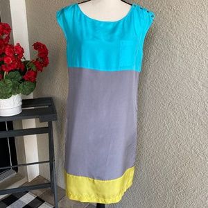 Anthro Odille Colorblock Shift Dress Size 6